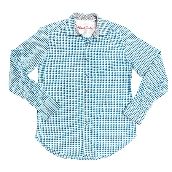 Robert Graham geometric print button down shirt - Picture 1 of 7